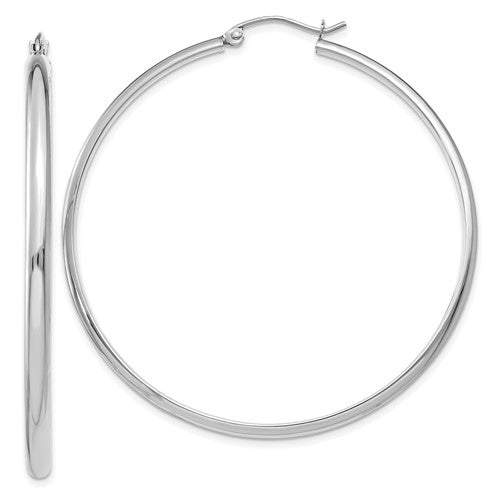 14k-white-gold-polished-hoop-earring-SolomonJeweler-Wichita-KS-CustomJewelry
