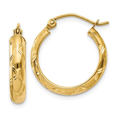 14k-diamond-cut-polished-hoop-earring-SolomonJeweler-Wichita-KS-CustomJewelry