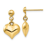 14k-polished-puffed-heart-dangle-post-earrings-SolomonJeweler-Wichita-KS-CustomJewelry