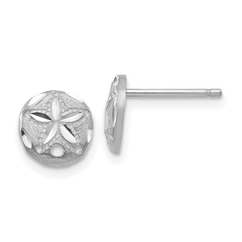 14k-white-gold-diamond-cut-sand-dollar-earrings-SolomonJeweler-Wichita-KS-CustomJewelry