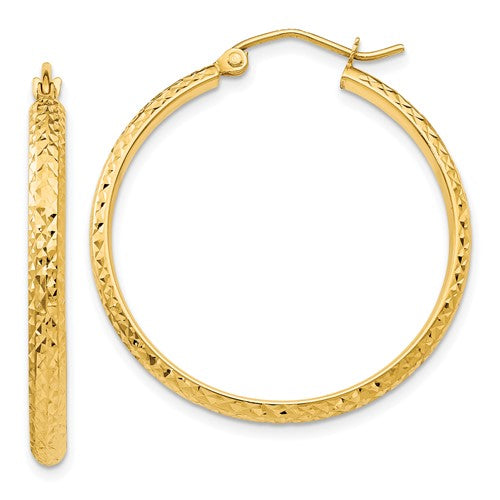 14k-diamond-cut-2-8x30mm-hollow-hoop-earrings-SolomonJeweler-Wichita-KS-CustomJewelry