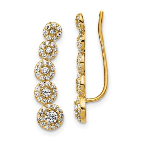 14k-cz-circles-polished-ear-climber-earrings-SolomonJeweler-Wichita-KS-CustomJewelry