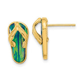 14k-polished-w-created-blue-opal-flip-flop-post-earrings-SolomonJeweler-Wichita-KS-CustomJewelry