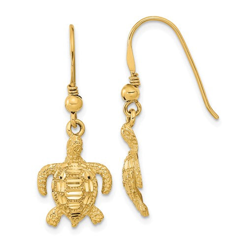 14k-polished-textured-diamond-cut-turtle-shepherd-hook-earrings-SolomonJeweler-Wichita-KS-CustomJewelry
