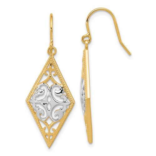 14k-rhodium-diamond-shape-filigree-dangle-earrings-SolomonJeweler-Wichita-KS-CustomJewelry
