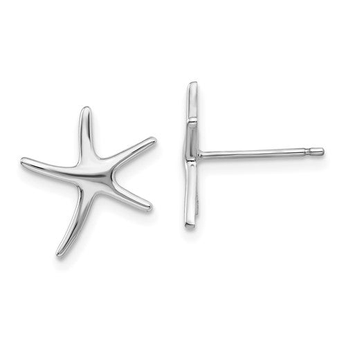 14k-white-gold-polished-mini-starfish-earrings-SolomonJeweler-Wichita-KS-CustomJewelry