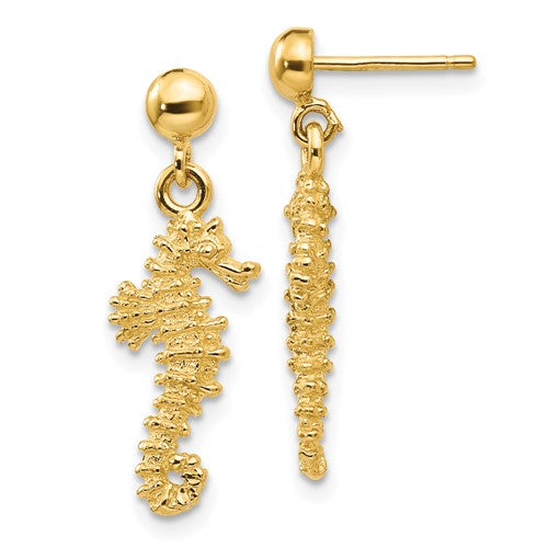 14k-seahorse-dangle-earrings-SolomonJeweler-Wichita-KS-CustomJewelry