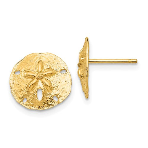 14k-sand-dollar-post-earrings-SolomonJeweler-Wichita-KS-CustomJewelry