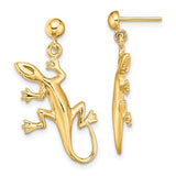 14k-polished-gecko-dangle-earrings-SolomonJeweler-Wichita-KS-CustomJewelry