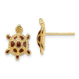 14k-sea-turtle-w-spiny-brown-enamel-shell-earrings-SolomonJeweler-Wichita-KS-CustomJewelry