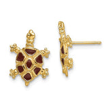 14k-w-brown-enamel-tortoise-post-earrings-SolomonJeweler-Wichita-KS-CustomJewelry