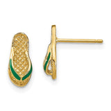 14k-3d-w-green-enamel-flip-flop-earrings-SolomonJeweler-Wichita-KS-CustomJewelry
