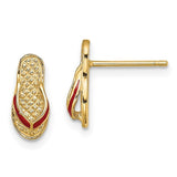 14k-3d-red-enamel-flip-flop-post-earrings-SolomonJeweler-Wichita-KS-CustomJewelry