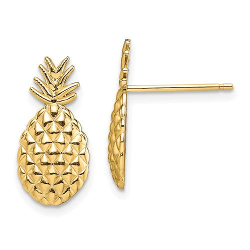 14k-textured-pineapple-post-earrings-SolomonJeweler-Wichita-KS-CustomJewelry
