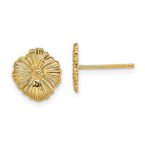 14k-flower-post-earrings-SolomonJeweler-Wichita-KS-CustomJewelry