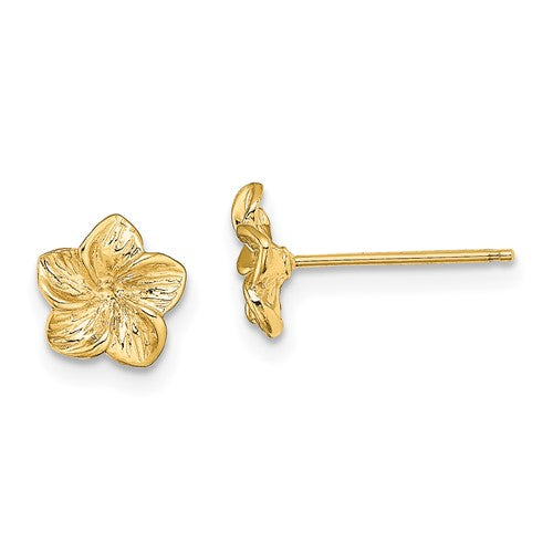 14k-plumeria-flower-post-earrings-SolomonJeweler-Wichita-KS-CustomJewelry