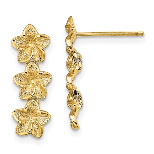14k-triple-flower-post-dangle-earrings-SolomonJeweler-Wichita-KS-CustomJewelry