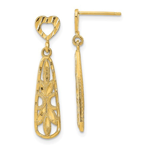 14k-d-c-teardrop-heart-dangle-post-earrings-SolomonJeweler-Wichita-KS-CustomJewelry