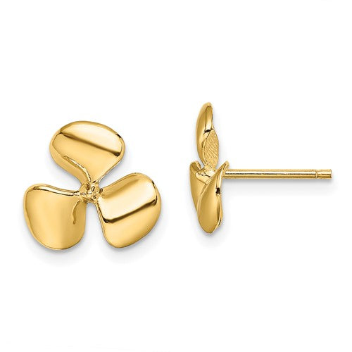 14k-polished-three-blade-propeller-w-center-bead-post-earrings-SolomonJeweler-Wichita-KS-CustomJewelry