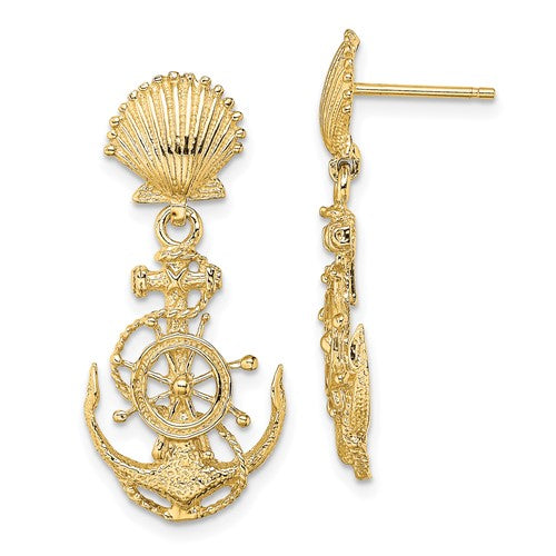 14k-shell-and-anchor-double-dangle-earrings-SolomonJeweler-Wichita-KS-CustomJewelry