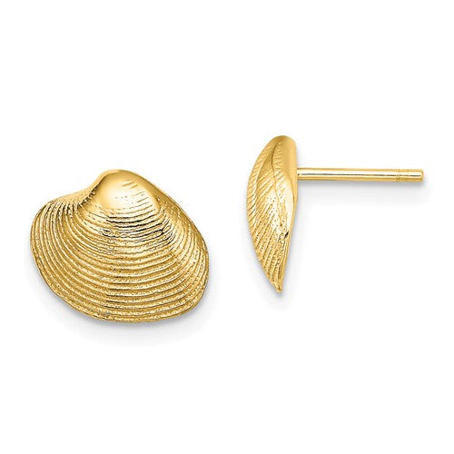 14k-clam-shell-post-earrings-SolomonJeweler-Wichita-KS-CustomJewelry