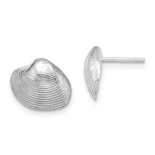 14k-white-gold-clam-shell-post-earrings-SolomonJeweler-Wichita-KS-CustomJewelry