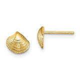 14k-mini-clam-shell-post-earrings-SolomonJeweler-Wichita-KS-CustomJewelry