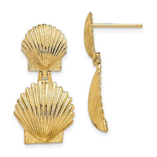 14k-double-scallop-shell-post-earrings-SolomonJeweler-Wichita-KS-CustomJewelry