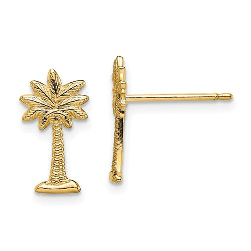 14k-mini-palmetto-palm-tree-post-earrings-SolomonJeweler-Wichita-KS-CustomJewelry
