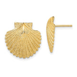 14k-2-d-textured-scallop-shell-post-earrings-SolomonJeweler-Wichita-KS-CustomJewelry