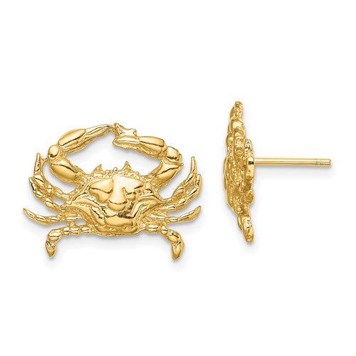 14k-2-d-blue-crab-post-earrings-SolomonJeweler-Wichita-KS-CustomJewelry