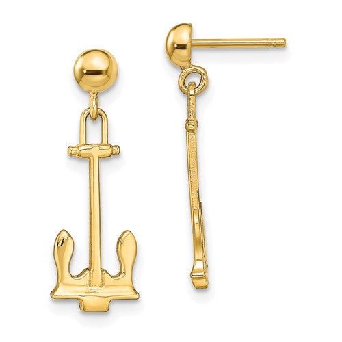 14k-polished-navy-anchor-dangle-earrings-SolomonJeweler-Wichita-KS-CustomJewelry