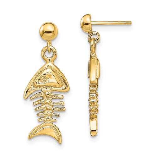 14k-3-d-fishbone-dangle-earrings-SolomonJeweler-Wichita-KS-CustomJewelry