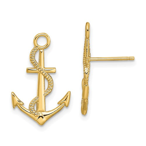 14k-polished-textured-anchor-w-rope-post-earrings-SolomonJeweler-Wichita-KS-CustomJewelry