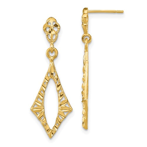 14k-d-c-diamond-shape-post-dangle-earrings-SolomonJeweler-Wichita-KS-CustomJewelry