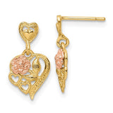 14k-two-tone-heart-w-flower-post-dangle-earrings-SolomonJeweler-Wichita-KS-CustomJewelry