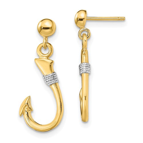 14k-w-rhodium-3-d-fish-hook-w-rope-dangle-earrings-SolomonJeweler-Wichita-KS-CustomJewelry