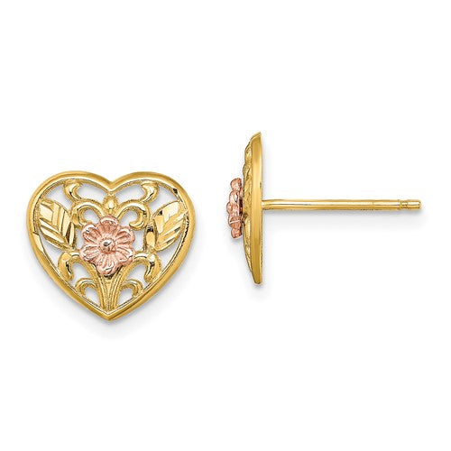 14k-two-tone-polished-floral-in-heart-post-earrings-SolomonJeweler-Wichita-KS-CustomJewelry