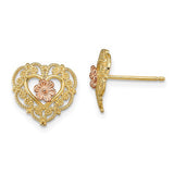 14k-two-tone-w-lace-trim-and-flower-heart-post-earrings-SolomonJeweler-Wichita-KS-CustomJewelry