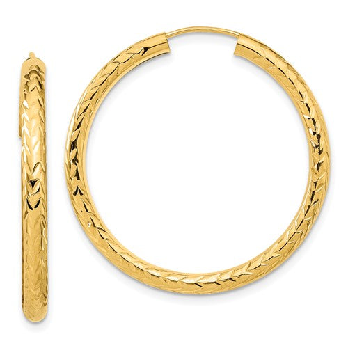 14k-3-00mm-polished-d-c-endless-hoop-earrings-SolomonJeweler-Wichita-KS-CustomJewelry