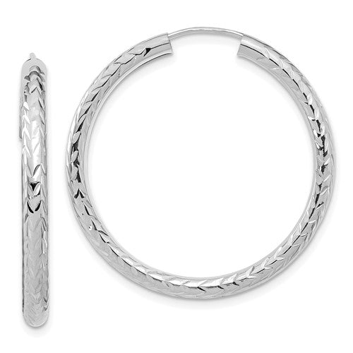 14k-white-gold-3-00mm-polished-d-c-endless-hoop-earrings-SolomonJeweler-Wichita-KS-CustomJewelry