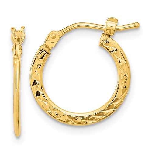 14k-gold-polished-and-diamond-cut-hoop-earrings-SolomonJeweler-Wichita-KS-CustomJewelry