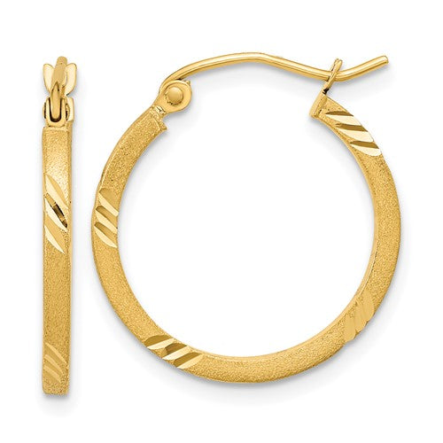 14k-satin-diamond-cut-square-tube-hoop-earrings-SolomonJeweler-Wichita-KS-CustomJewelry