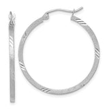 14k-white-gold-satin-diamond-cut-square-tube-hoop-earrings-SolomonJeweler-Wichita-KS-CustomJewelry