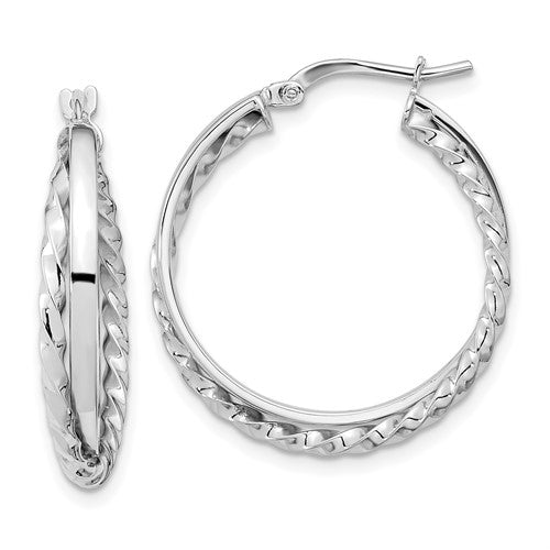 14k-white-gold-polished-and-textured-hinged-hoop-earrings-SolomonJeweler-Wichita-KS-CustomJewelry