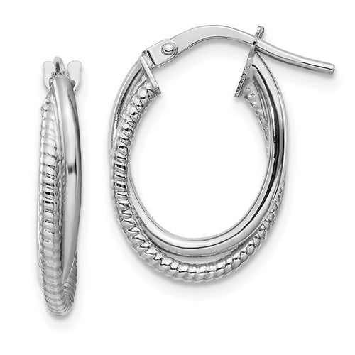 14k-white-gold-polished-and-textured-double-oval-hoops-SolomonJeweler-Wichita-KS-CustomJewelry