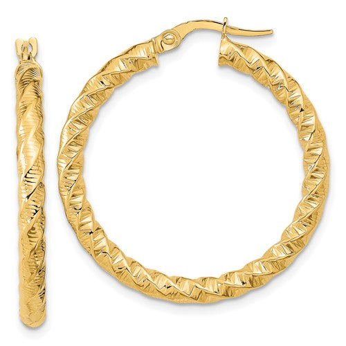 14k-gold-polished-3mm-twisted-hoop-earrings-SolomonJeweler-Wichita-KS-CustomJewelry