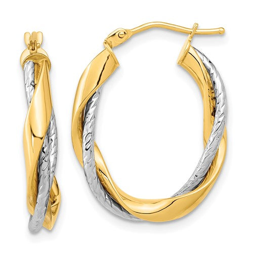 14k-two-tone-polished-rope-twisted-oval-hoop-earrings-SolomonJeweler-Wichita-KS-CustomJewelry