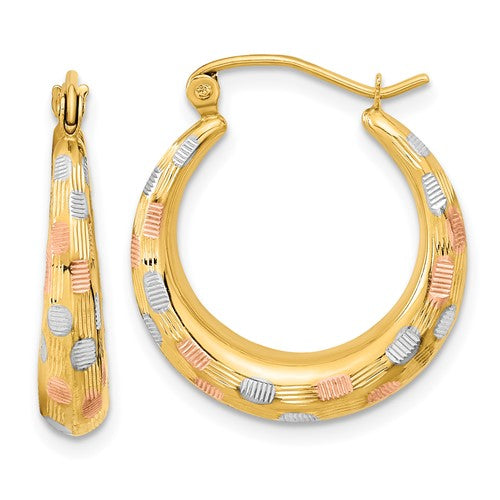 14k-white-and-rose-rhodium-polished-satin-diamond-cut-hoop-earrings-SolomonJeweler-Wichita-KS-CustomJewelry