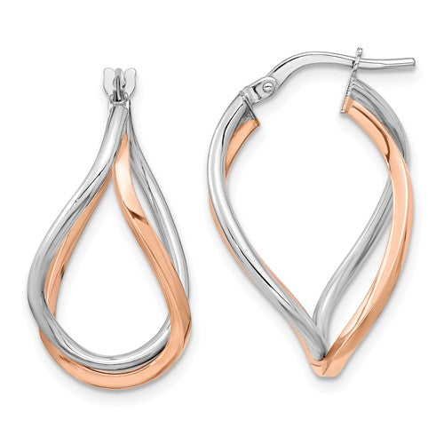 14k-yellow-gold-w-white-rhodium-and-rose-gold-plated-swirl-hoops-SolomonJeweler-Wichita-KS-CustomJewelry